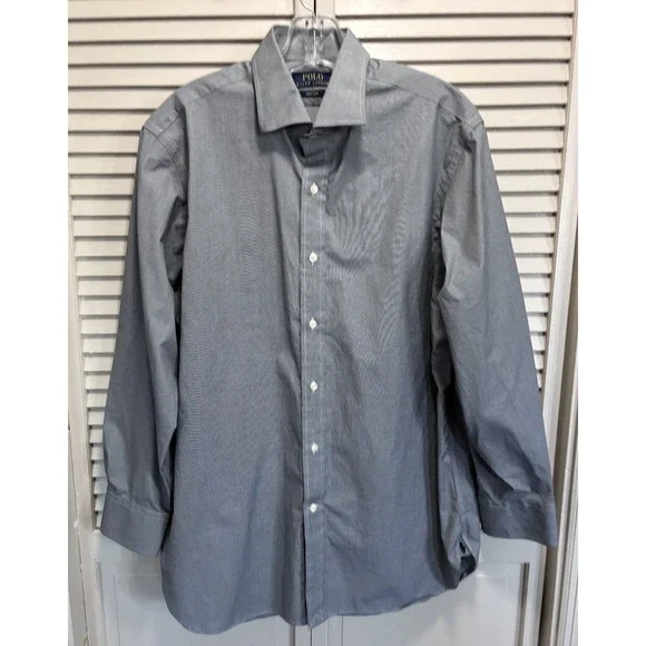 Polo By Ralph Lauren Gray Button Up Long Sleeve Shirt Size 16.5" (32/33) - Picture 1 of 6